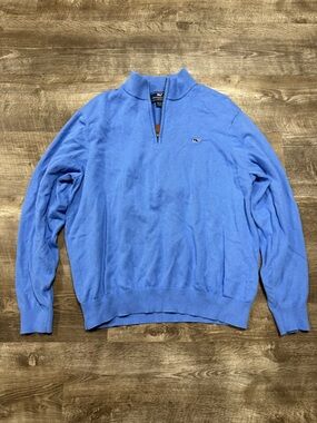 Vineyard Vines Blue Quarter Zip Sweater Size Large
